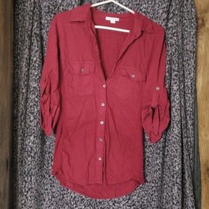James Perse Red button up size 4